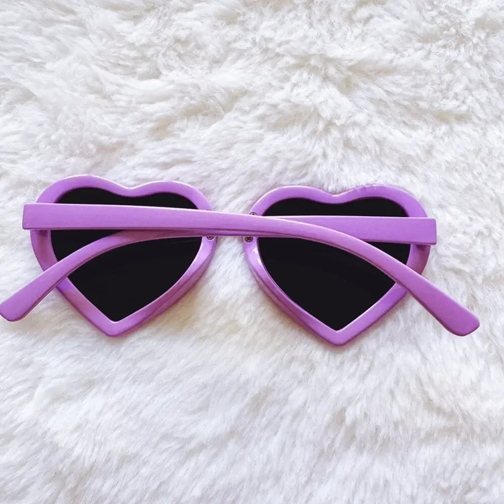 Pixie Purple Girl Heart-shape Sunglasses